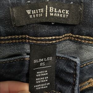 White House Black Market Women’s 8 Short Slim Jeans - Deep Blue
